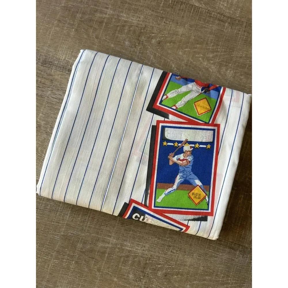 Vintage Baseball Twin Flat Sheet 80s MLB Expos Red Sox NOS USA Sports Bedding